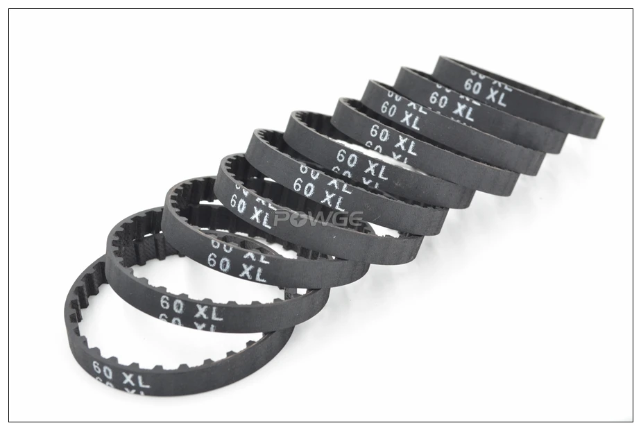 POWGE 60/64/66/68 XL Timing Belt W=6.35mm 9.4mm Perimeter 152.4/162.56/167.64/172.72mm Rubber XL Belt Inch Trapezoid