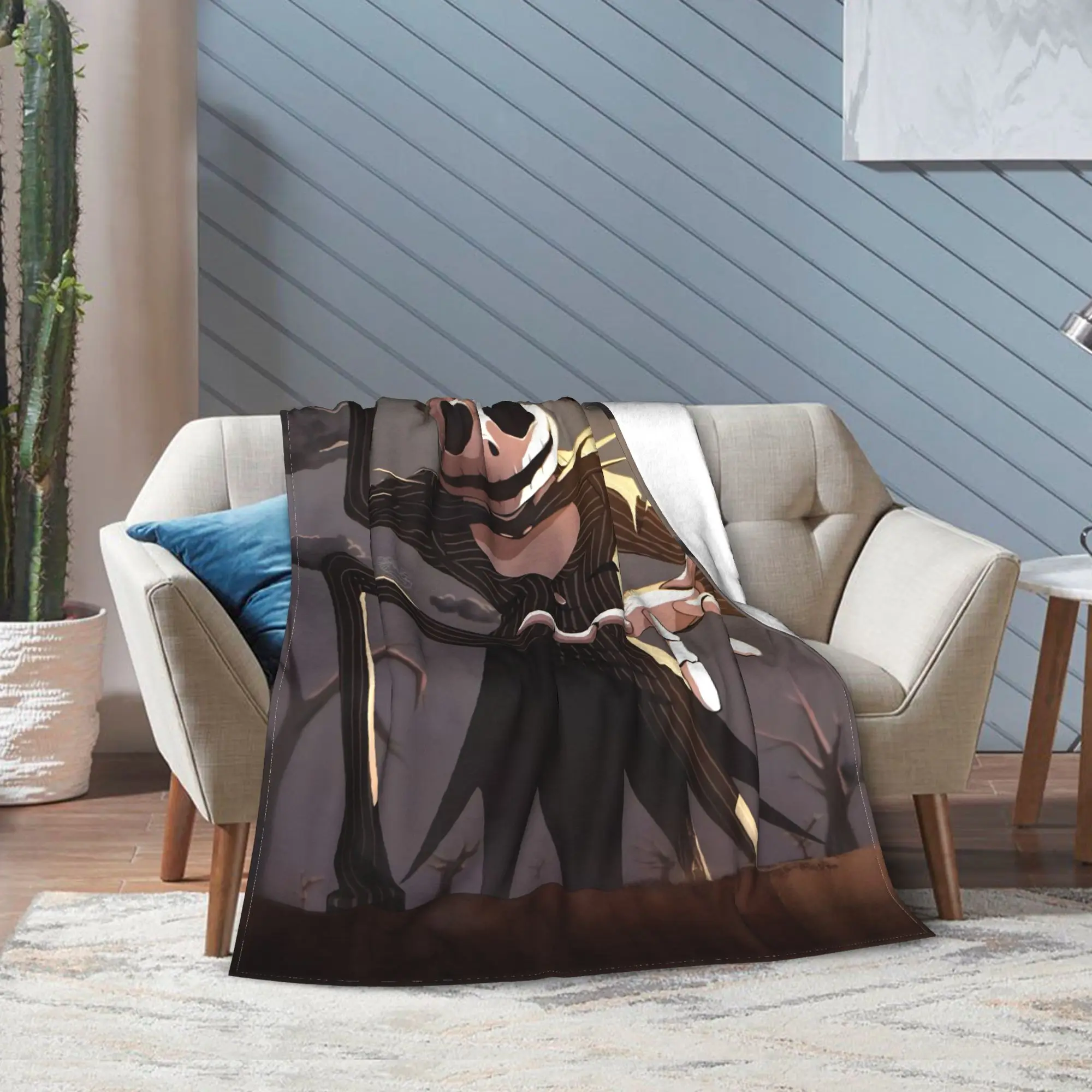 

Джек Скеллингтон Хэллоуин Кошмар перед Рождеством Одеяло Многоразмерные супер уютные пледы для дивана, дивана и кровати