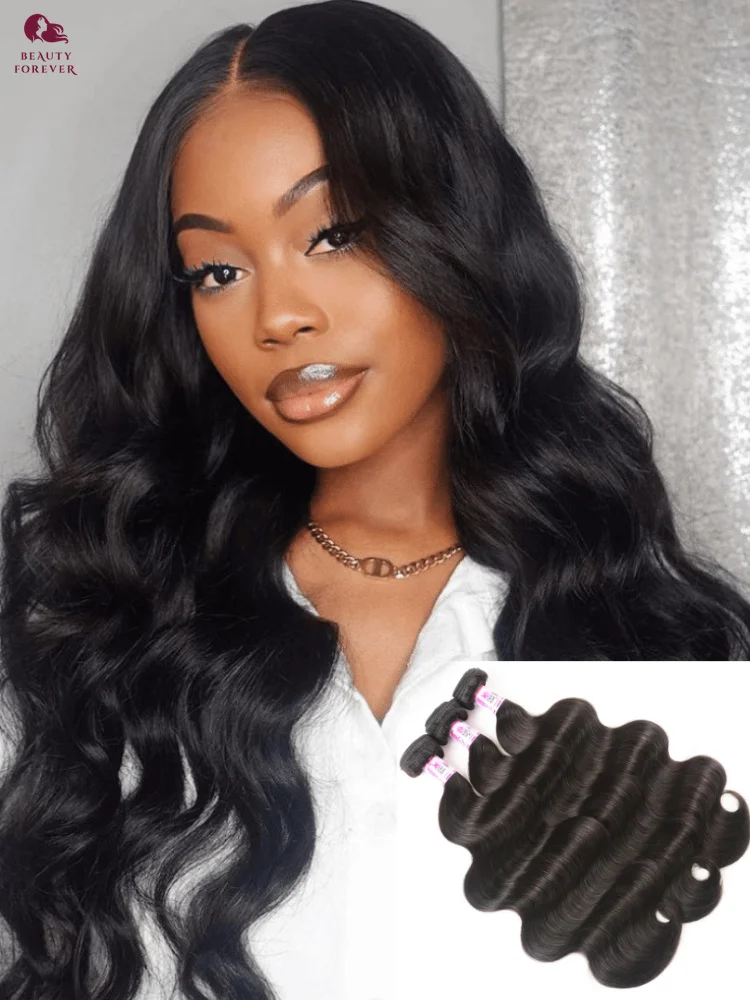 

Beautyforever перуанские человеческие волосы плетут объемная волна 3 пучка 100% необработанные девственные человеческие волосы плетение двойной уток 3 шт./лот