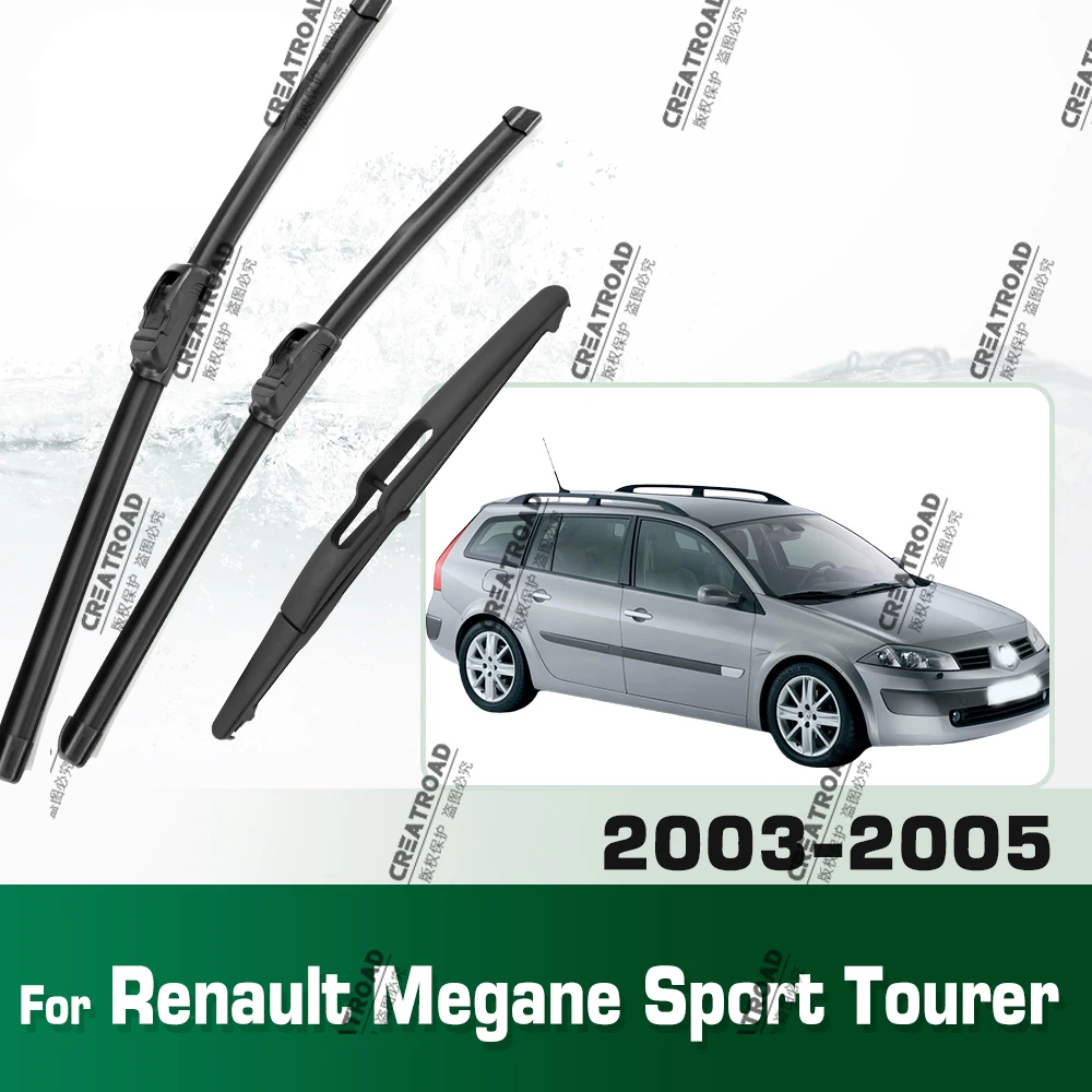 For Renault Megane Sport Tourer 2003-2005 2004 Wiper Front & Rear Wiper Blades Windshield Windscreen Window Brushes 24