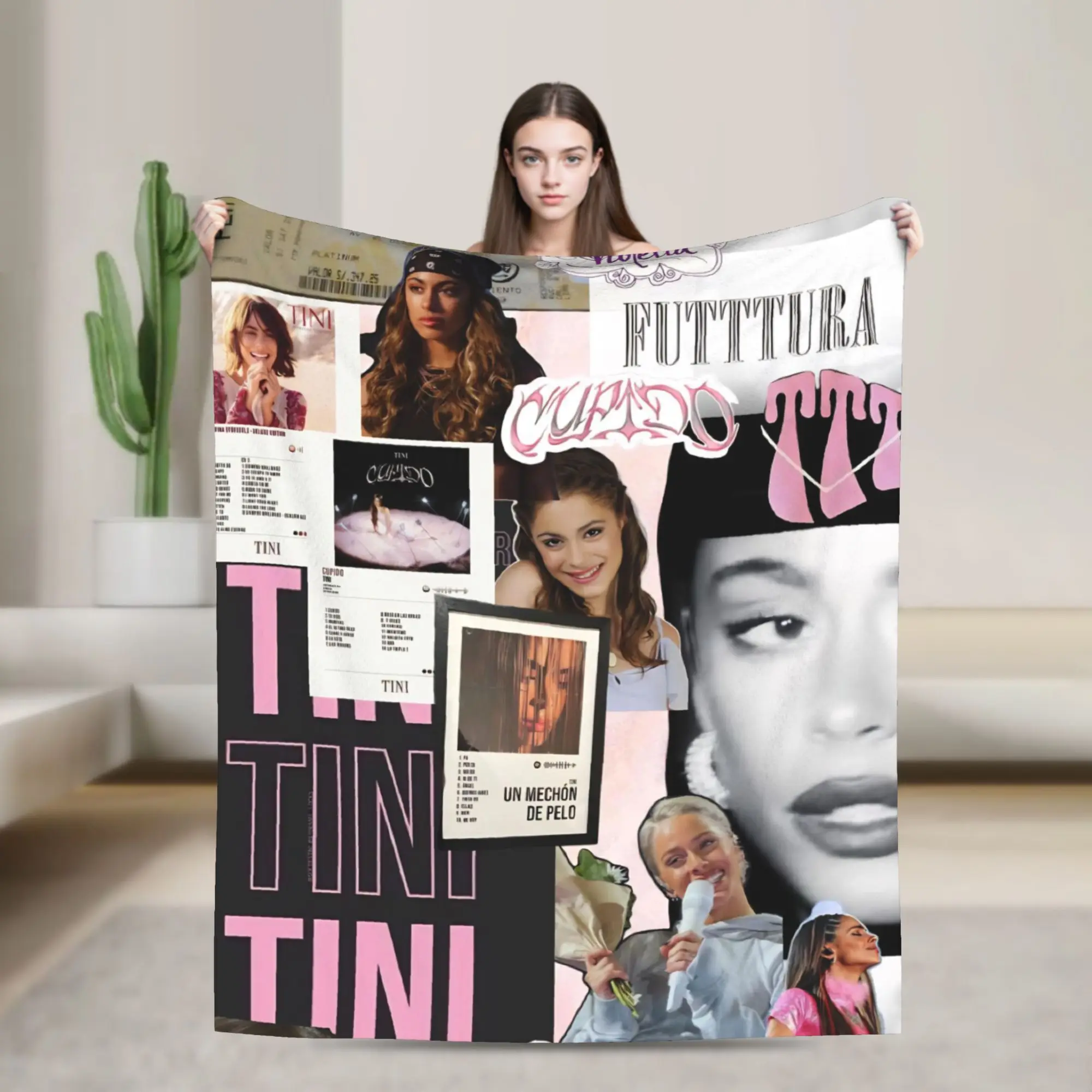 Super Soft Singer TINI STOESSEL Futtura Album Throw Blanket Premium Flannel Fleece Lightweight  Bed Blanket Fuzzy Plush Blankets