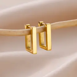 304 Stainless Steel Earrings for Women Classic Gold Color Oval Circle Hoop Earrings Wedding Couple Statement Jewelry aretes 2025