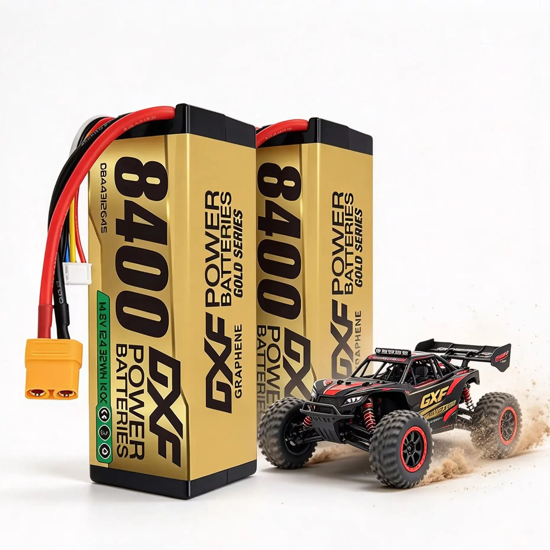 DXF 4S Graphene Lipo 8400mAh 140C 14,8V Akku Gold Version Racing Series HardCase für RC Auto Truck Evader BX Truggy 1/8 Buggy