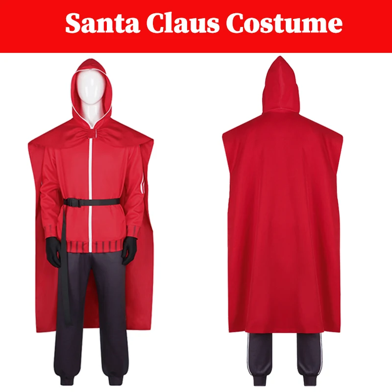 

Santa Claus Anime Sanda Cosplay Costume Men Adult Male Disguise Roleplay Fantasia Red Clothing Halloween Party Carnival Suits