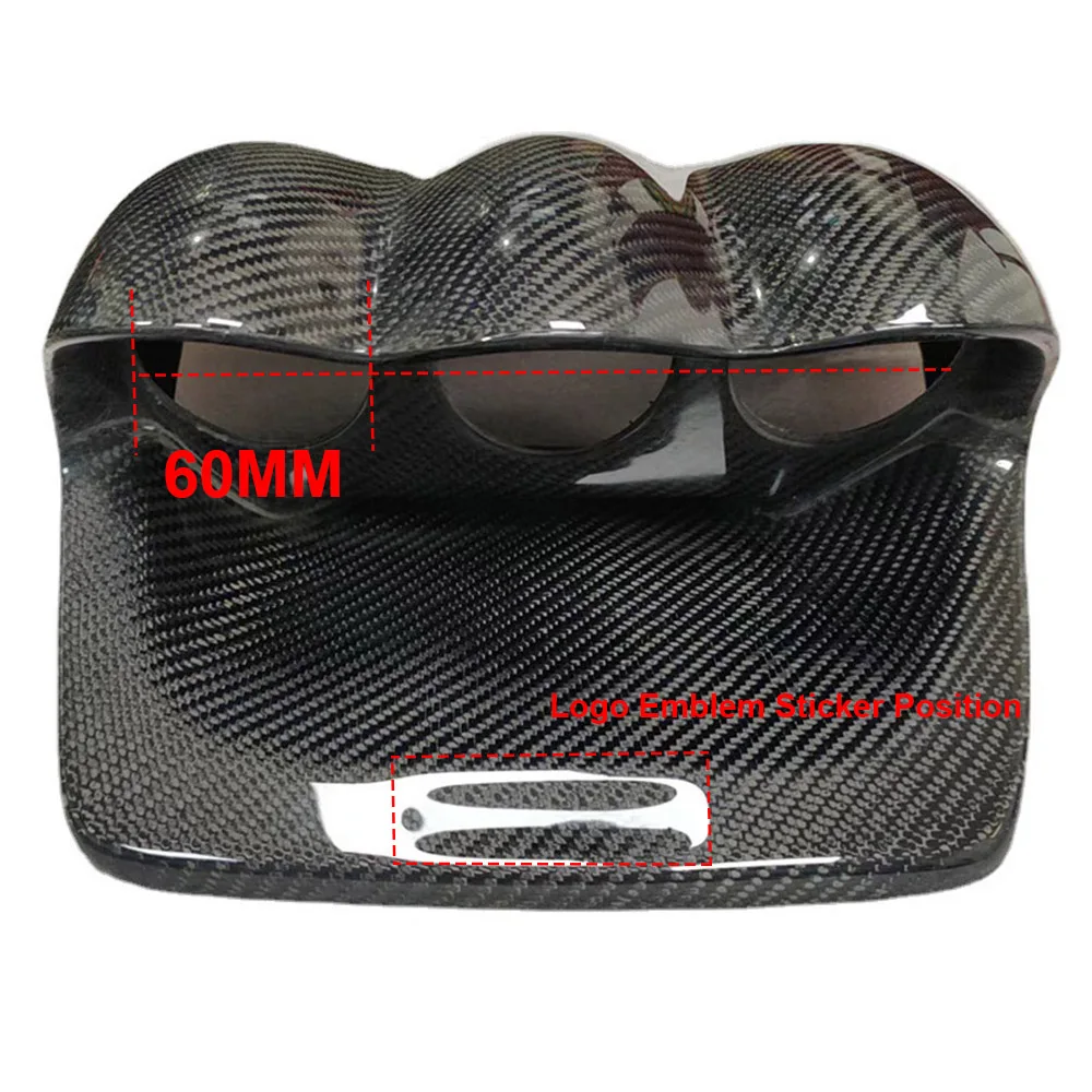 Car Real Dry Carbon Fiber Dial Dashboard Triple Pod Gauge 60MM Meter Cover Trim Shell For Subaru Impreza WRX STI 8-9th 2002-07