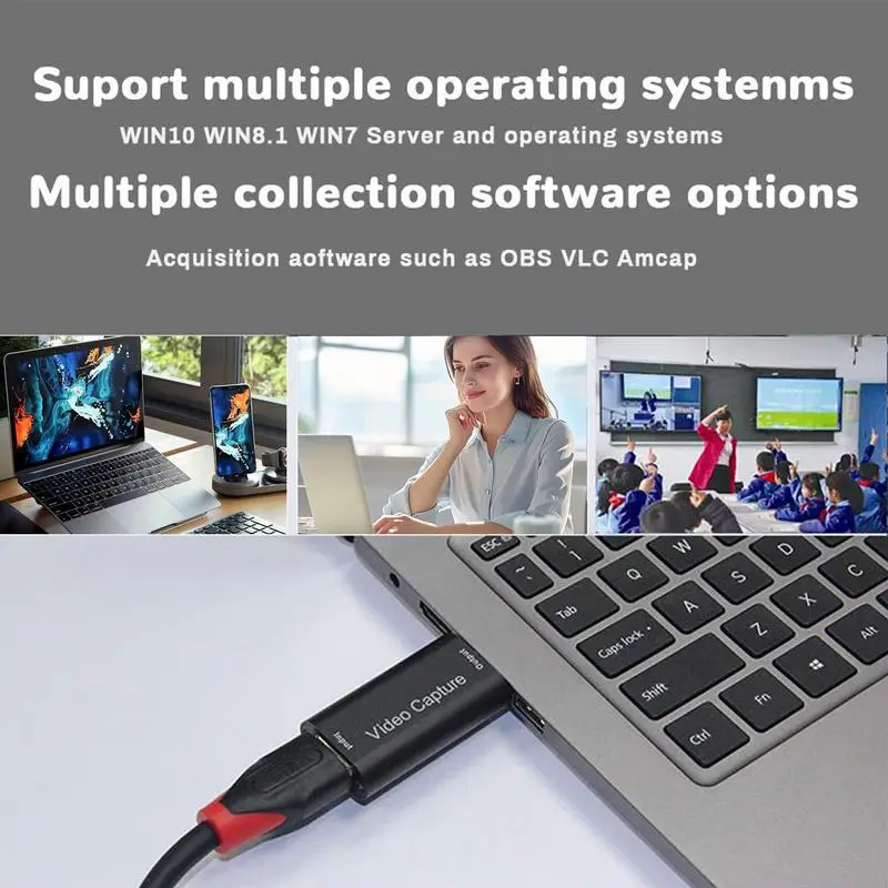 Video Recording Card Audio Capture Adapter High-Speed Capture And Streaming No Time Delay For Hd Video Recording Teaching