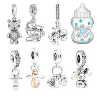 New Arrivals Married Couple，Baby Pacifier & Bottle Dangle Charm Bead Fit Original 925 Sterling Silver Bracelet DIY Jewelry Gift