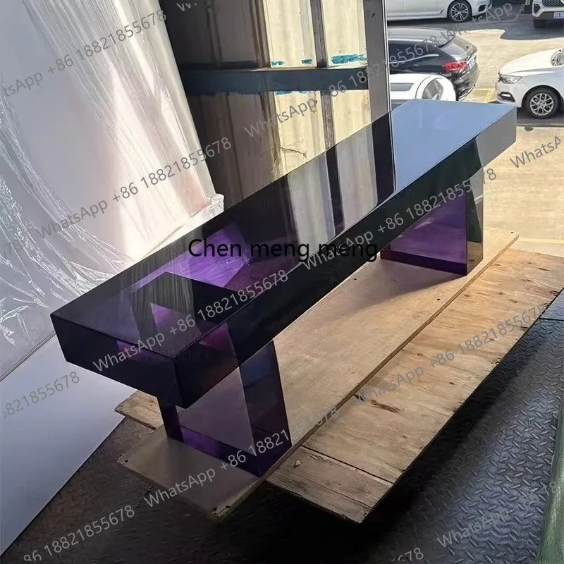 Acrylic long stool light luxury high-end bench living room creativity, stool