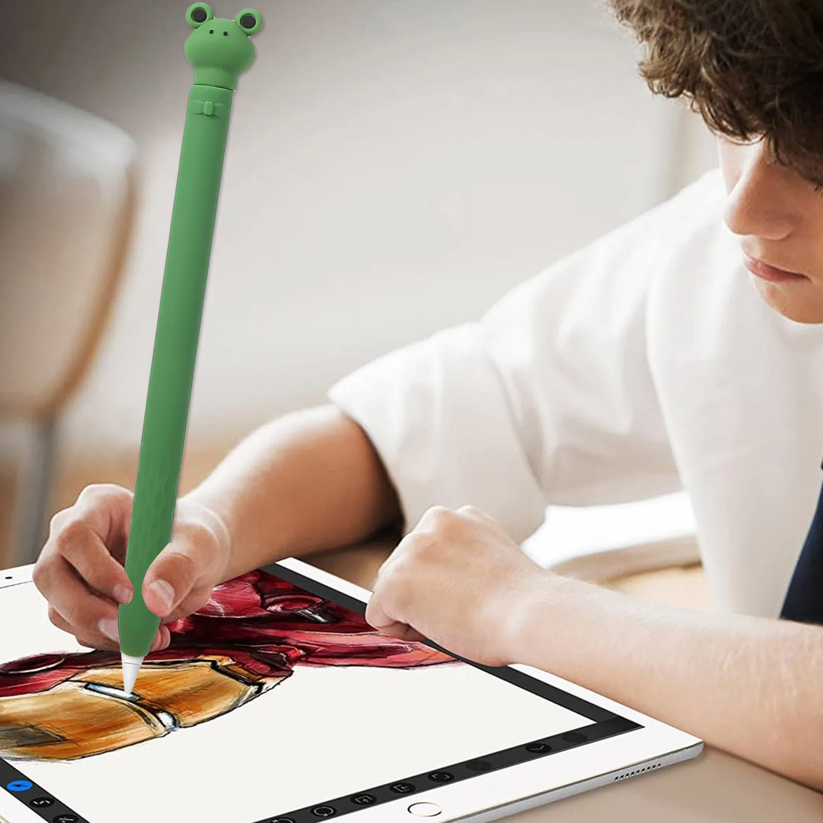 

Защитный чехол для стилуса, совместимый с Apple Pencil 1-го поколения, силиконовый, противоударный, прочный, с колпачком и держателем для стилуса.