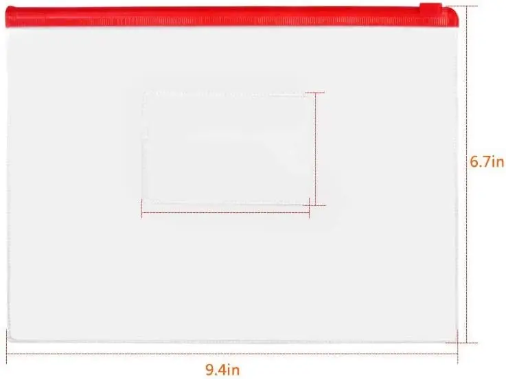 50 Pcs Poly Zip Envelope Document Pouches Zipper File Bag File Folder,A5 Size