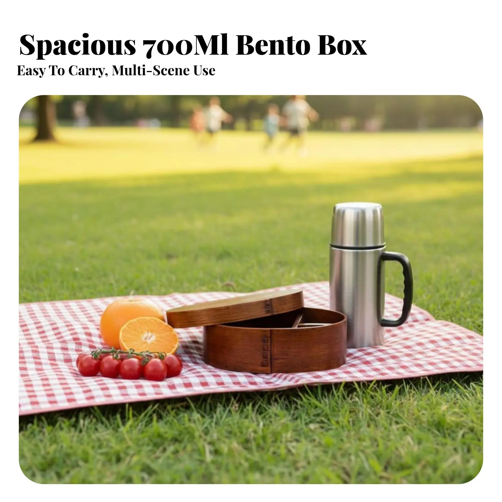 

Wooden Bento Box, Japanese Oval Lunch Container, Cedar, Portable, Outdoor Meal, Sushi, Food Divider