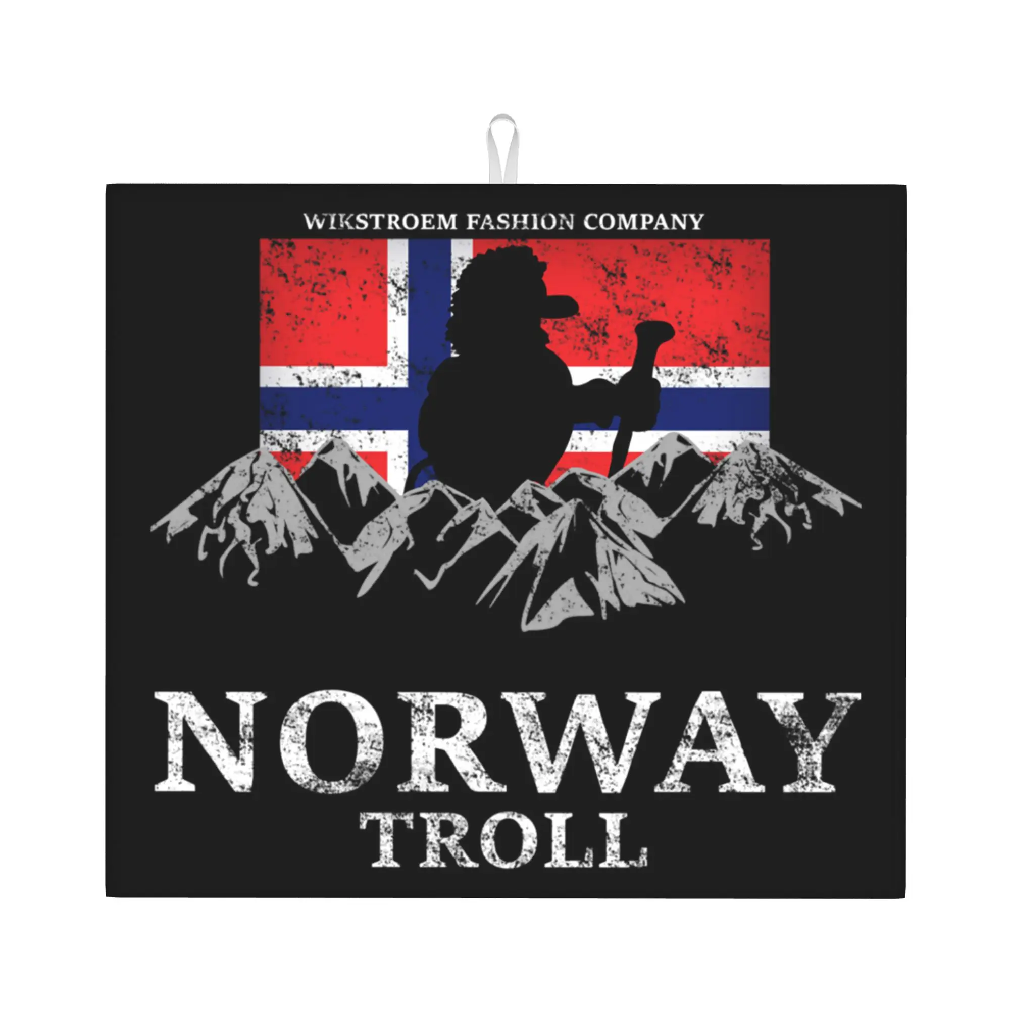 Wikstroem Norway Flag Drying Mat For Kitchen Waterproof Non‑Slip Oil Proof Norwegian Flag Bathroom Countertop Protector Mat