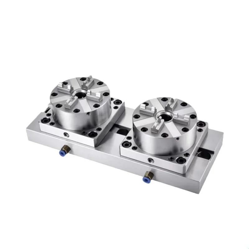 

Pneumatic chuck D100 with CNC base plate 2 Fold G0004 3R/EWORA fixture workholding pallet