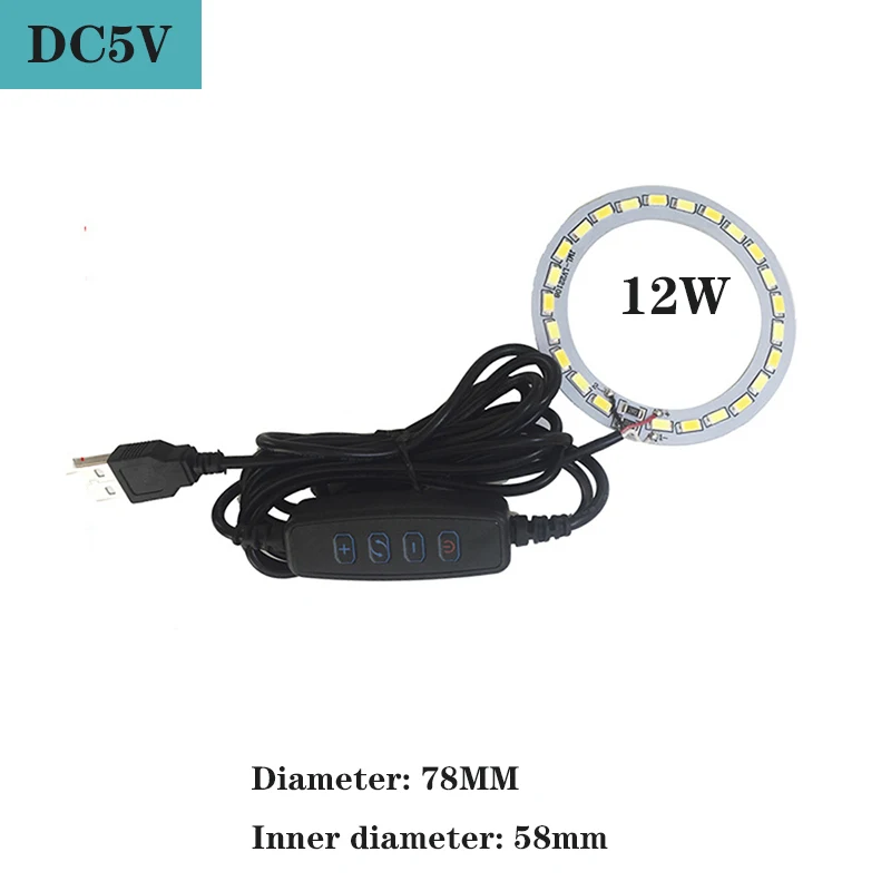 1PCS DC5V Dimmable LED Chip USB Plug 3Colors LED Lights Dimming Controller 10W 12W Light Board With Black Or White 1.5/2M Cable