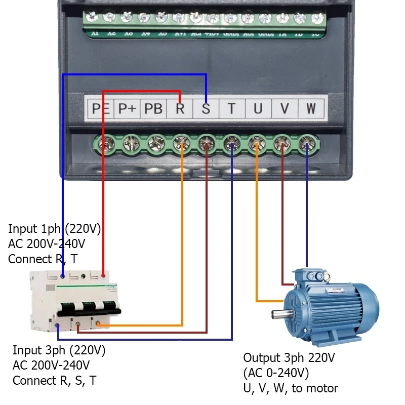 4KW 5.5KW VFD Variable Frequency Drive 1PH 220v Inverter 0.75/1.5/2.2KW AC Motor Speed Controller