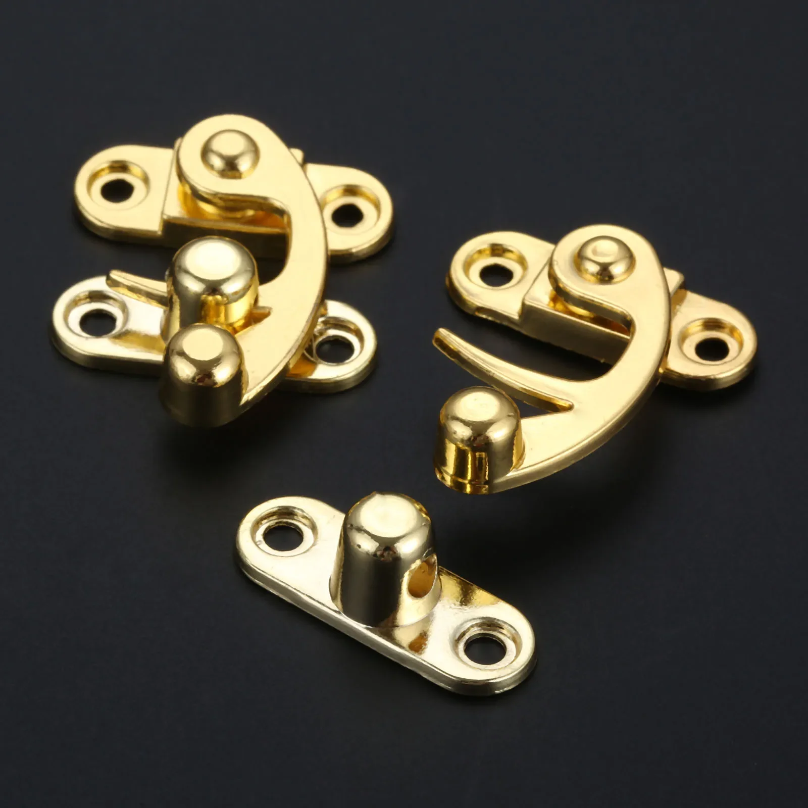 2 Pcs 29*33mm Furniture Hardware Locked Box Suitcase Toggle Latch Clasp Buckles Antique Right Lock Zinc Alloy Wooden Box Hasps