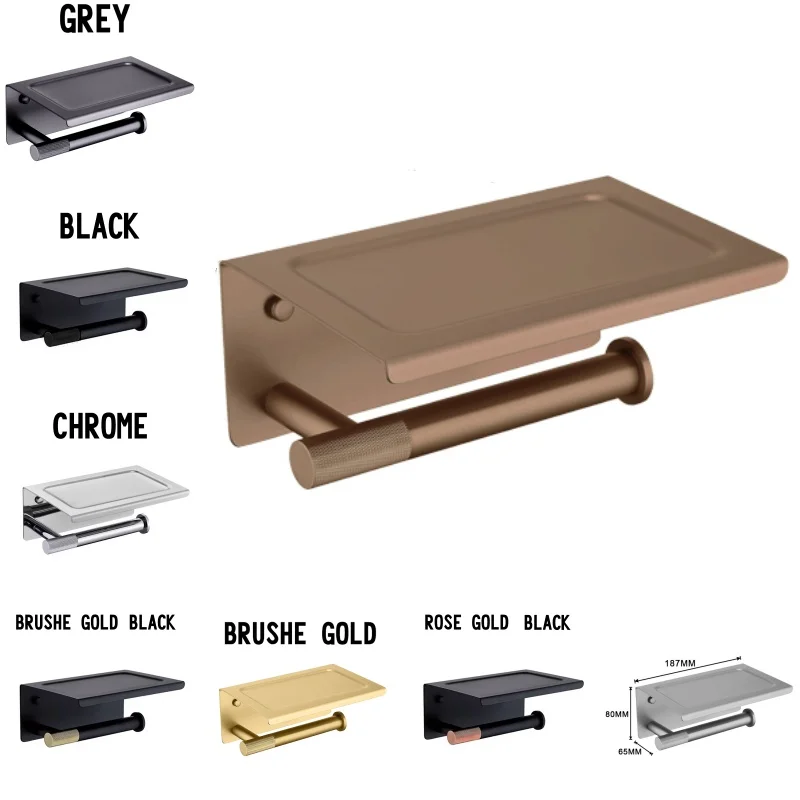 

Высококачественный настенный держатель для туалетной бумаги и полотенец из матовой золотистой нержавеющей стали с полкой для телефона, диспенсер для ванной комнаты