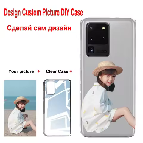 DIY Case for Samsung Galaxy S25 S24 S23 FE S22 S21 S20 Ultra Plus Shell Deasign Clear Background Custom Picture Cartoon Cover