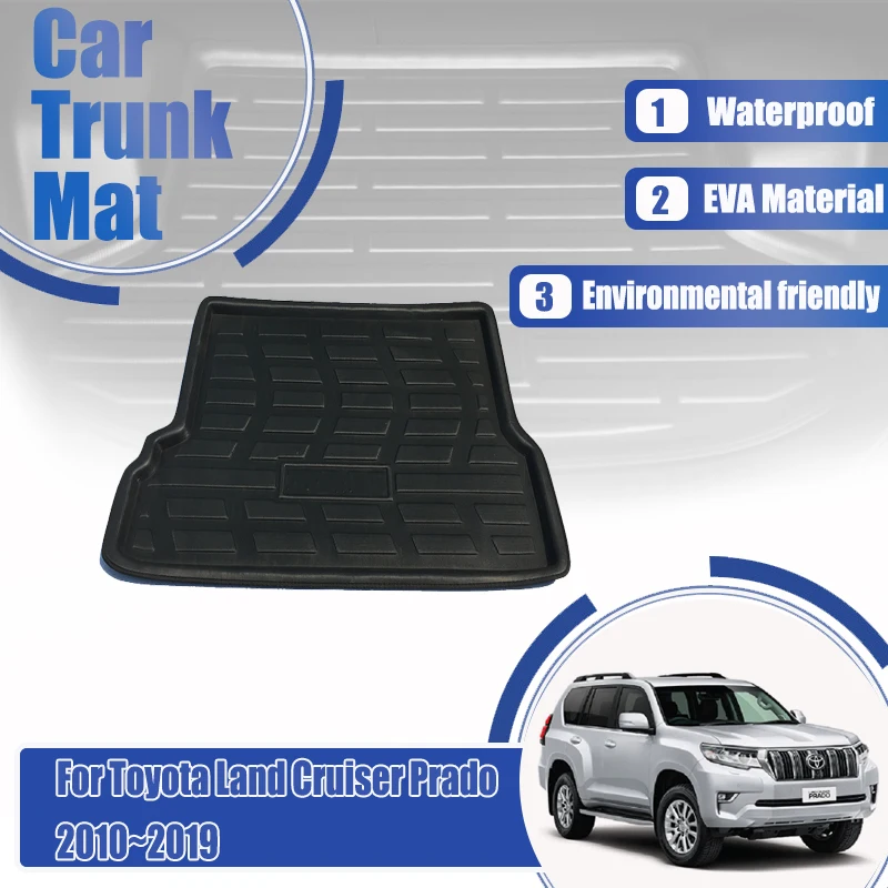 Car Trunk Mats For Toyota Land Cruiser Prado J150 2011~2019 7seat EVA Trunk Storage Pads EVA Boot Cargo Carpets Auto Accessories