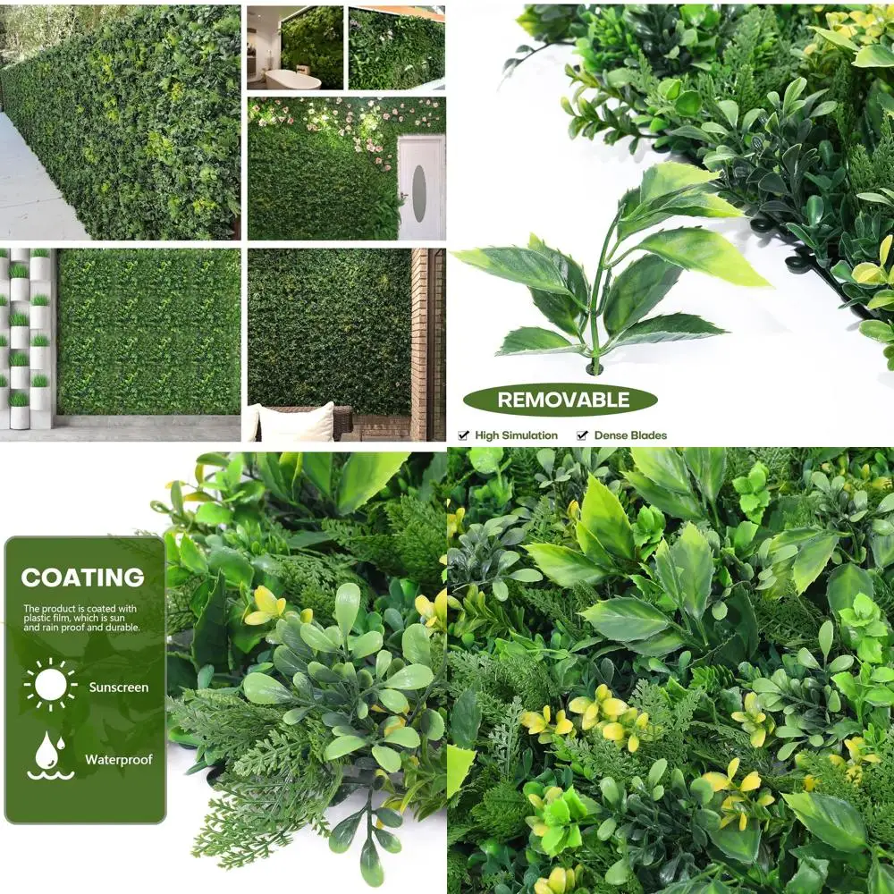 

6-Piece 20x20 Boxwood Artificial Grass Wall Panels - UV-Protected Outdoor/Indoor Greenery for Events & Gardens