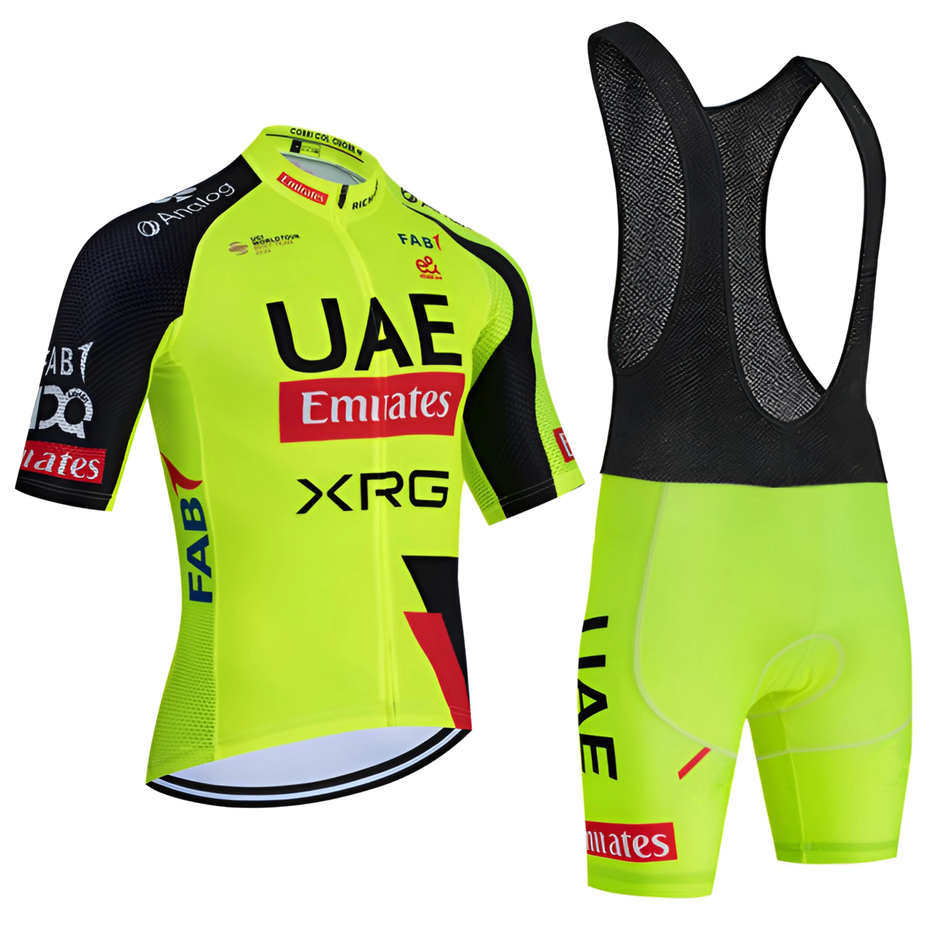 

Комплект мужской велоформы для горных велосипедов из ОАЭ: джерси и велошорты на лямках для шоссейного велоспорта