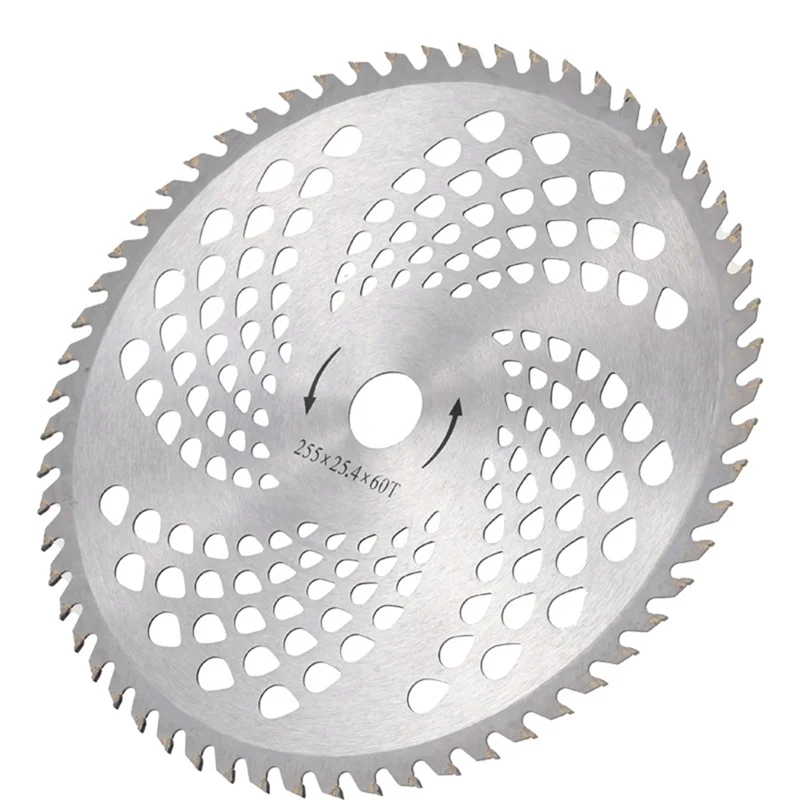 AB08-Durable And Sharp Lawn Mower Blades 60 Tooth With Holes Lawn Trimmer And Wood Cutter Disc Circular Alloy Blade 60T