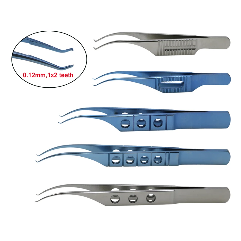 GREATLH Ophthalmic Instrument Stainless Steel Suture Ligation Forceps Autoclavable  Forceps Colibri Beaked Toothed Forceps