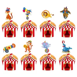 New Carnival Party Cake Edge Circus Theme Cake Decoration Small Card Plugin
