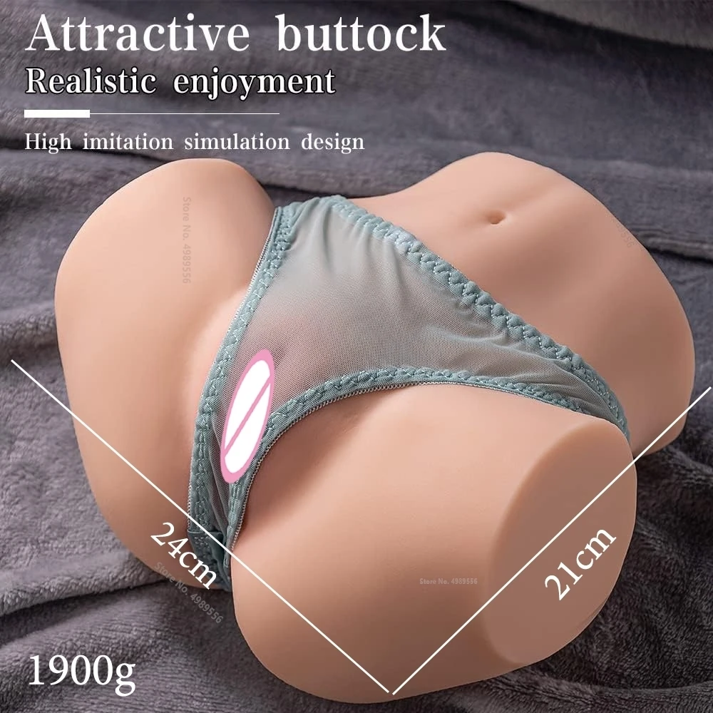 Real Ass Masturbator Man Anal Sex Toy for Men Adult Products Double Channels Half Body Full Size Silicone Vagina Uterus Sextoys