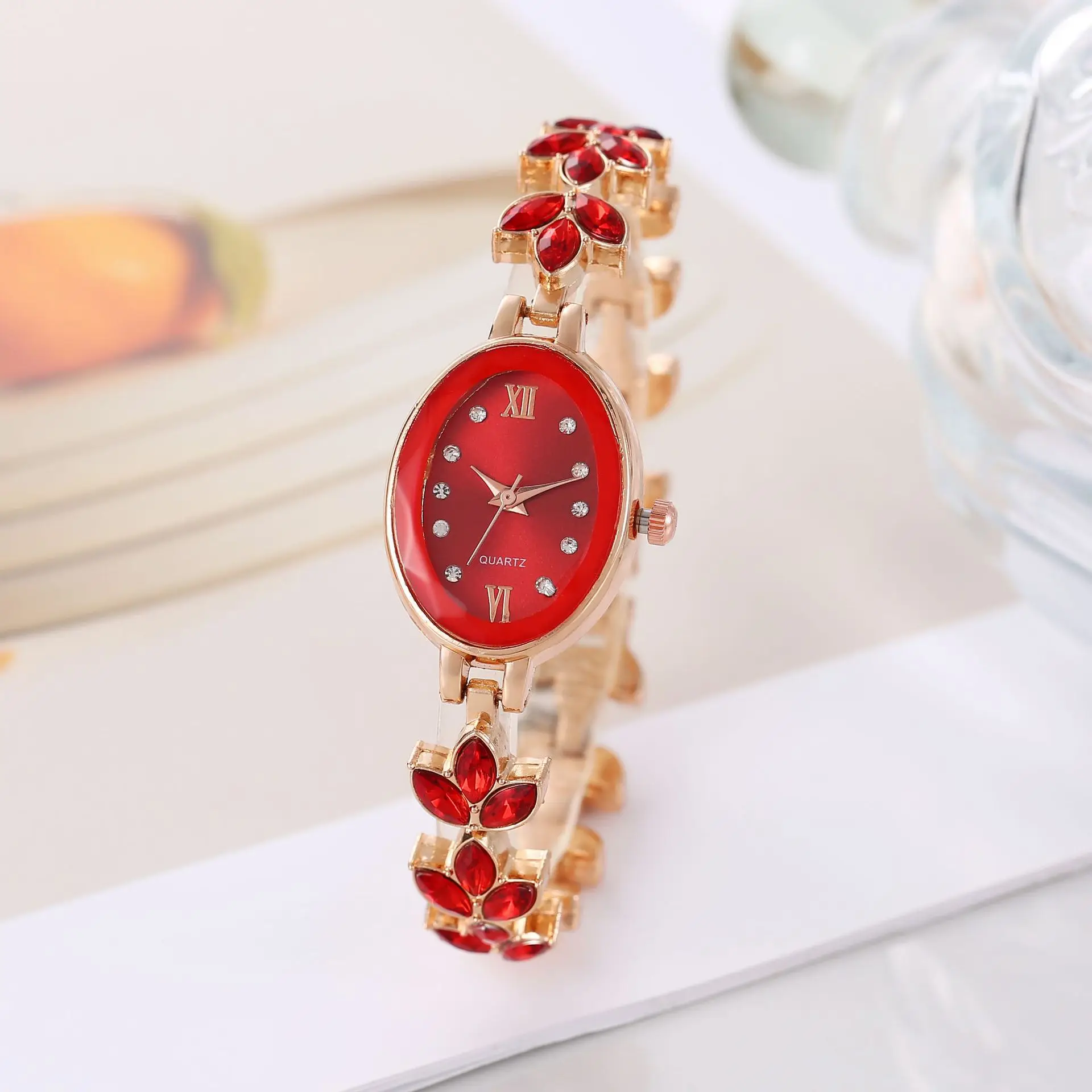 UTHAI L91 Watch For Women Wheat Ear Bracelet Watch Violet Petals Waterproof Light Luxury Jewelry Female Fashion Quartz Watches