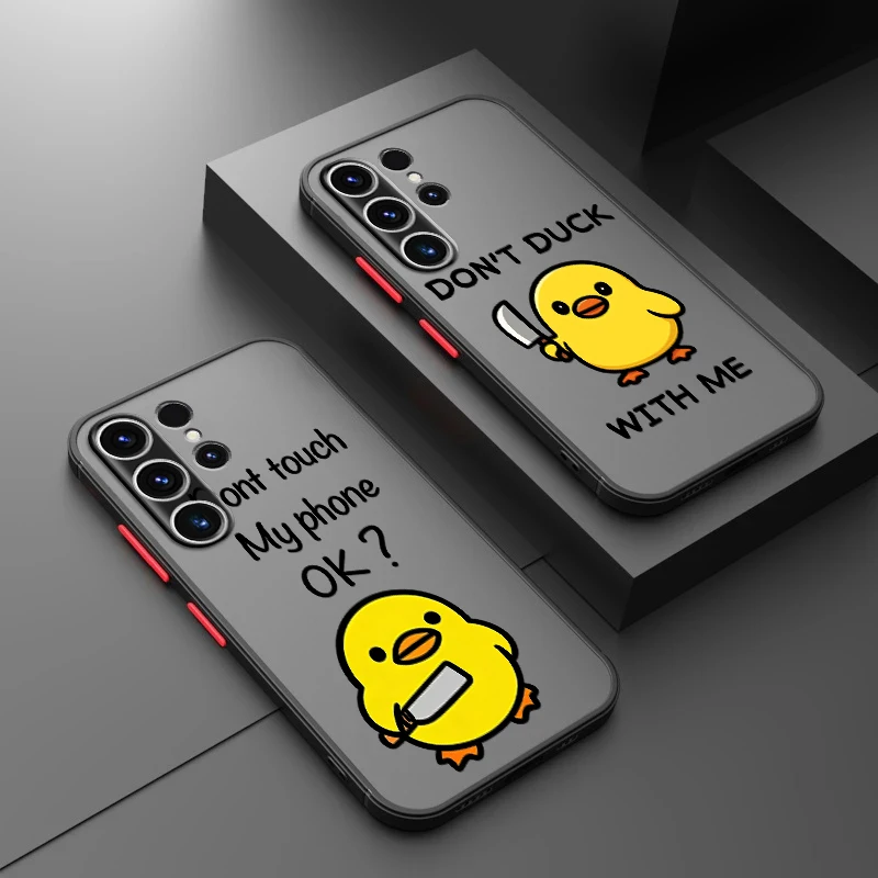 

Cute Minimalist Duck Case for Samsung Galaxy S26 S22 S20 FE S23 FE S24 Plus Note 20 Ultra 10+ S25 Ultra S21 Funda Back Phone