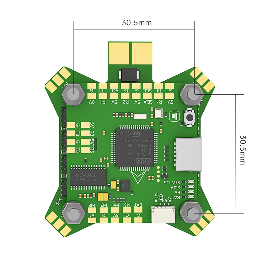 ドローン用フライトコントローラー,rc fpv,iflight blitz f722,f7,icm42688,osd flash,32mb気圧計,w/e55s,2-6s,esc/1.6w,vtx