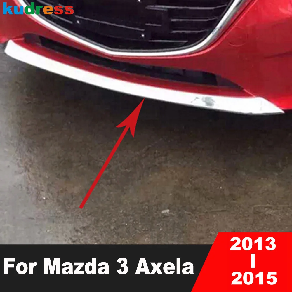 Front Bottom Bumper Cover Trim For Mazda 3 Axela 2013 2014 2015 Chrome Front Lower Grill Grille Molding Strip Car Accessories