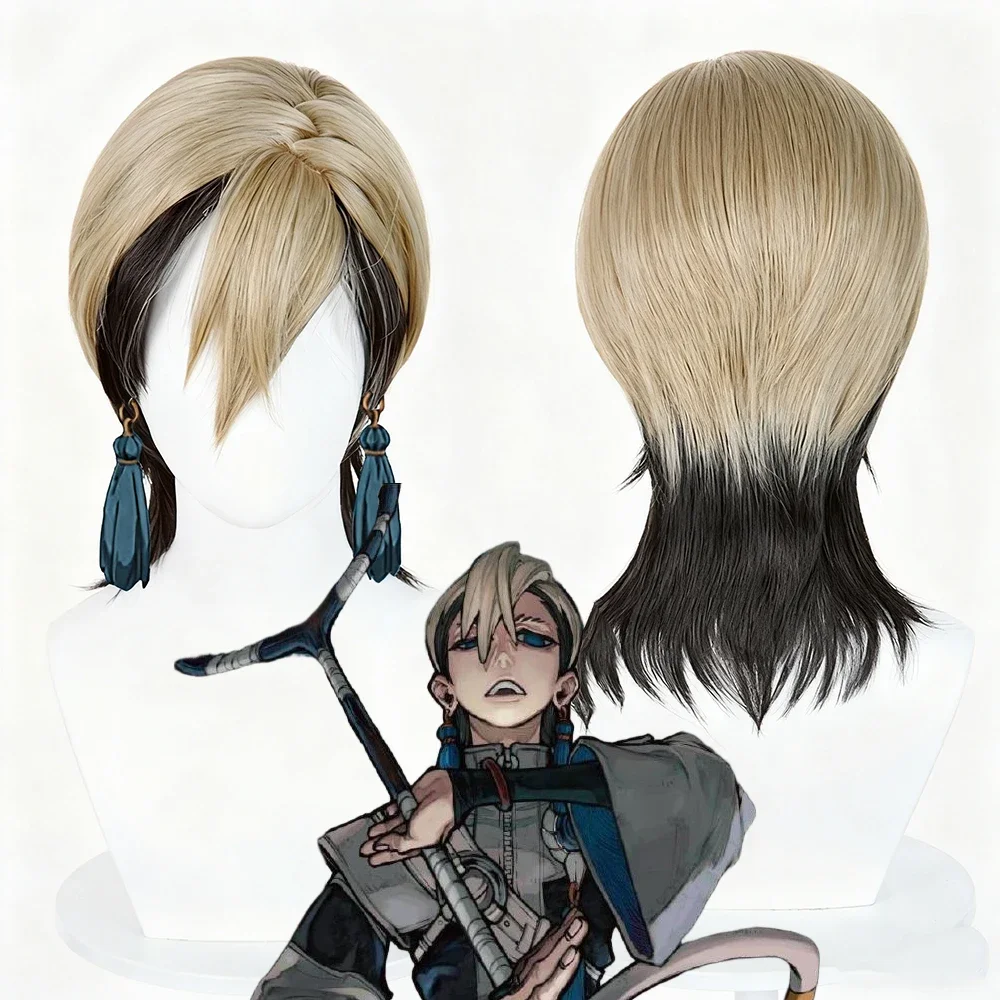 Anime GACHI AKUTA Zanka ‌   Cosplay Perücke Erwachsene Männer Goldene Schwarz Coole Kurze Haare Hitzebeständige Synthetische Perücke Halloween Prop