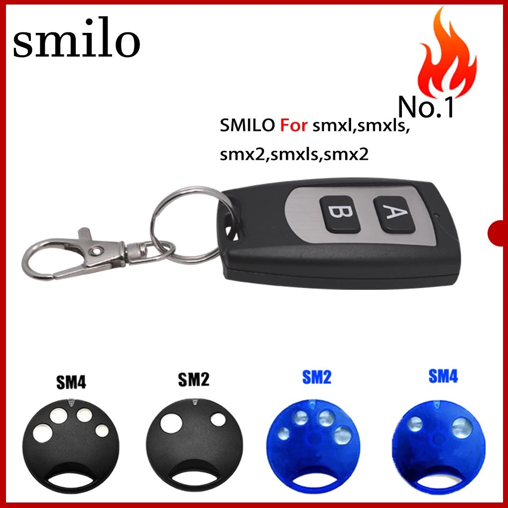 SMILO SM2 / SM4 is 100% compatible with 433.92MHz garage door remote control wireless transmitter for electric receivers