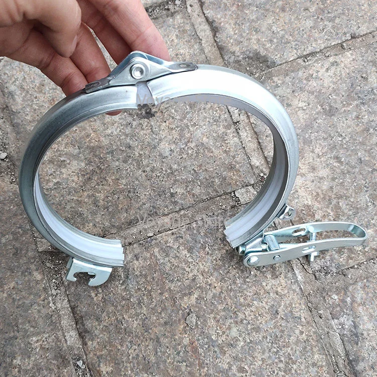 مشبك سريع قابل للتعديل من الفولاذ المقاوم للصدأ، تركيب سريع، قناة هواء ذات حواف، مشبك أنابيب سريع وقوي #5