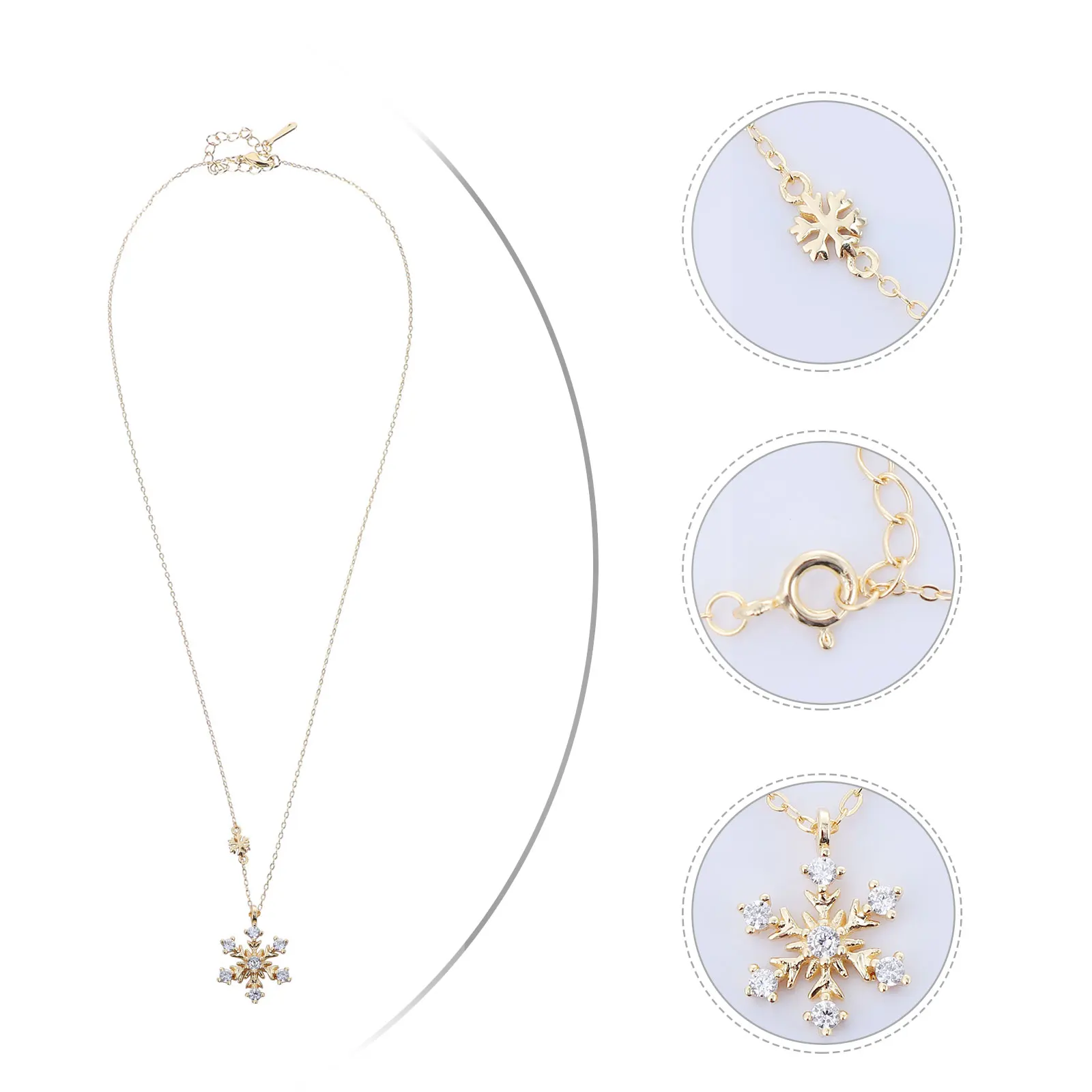 

Silver Snowflake for Women Elegant Pendant Design Bright Color Jewelry Accessory Daily Pendant Necklace Party Gift