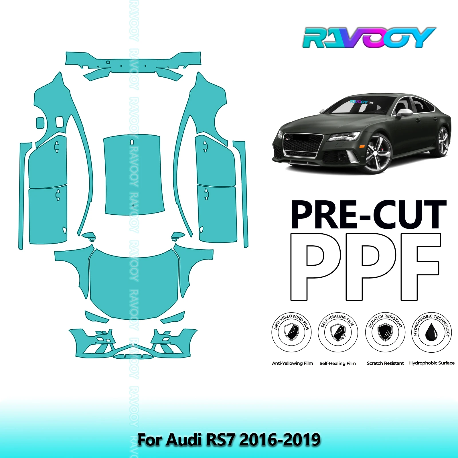 

Full Vehicle Clear Bra Precut PPF Paint Protection Film For Audi RS7 2016-2019