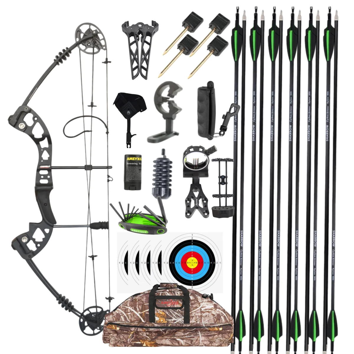 

M131 Compound Bow 30-55lbs Adjustable IBO 310FPS Metal Alloy Riser For Outdoor Shooting Training Archery Hunting Pulley Bow