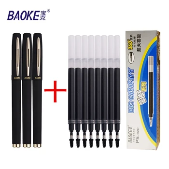 12PCS Baoke ขนาดใหญ่ความจุหมึกเจลปากกา & น้ําเติม 0.5/0.7/1.0 มม.ธุรกิจ Antiแบคทีเรียปากกาลายเซ็นปากกาประดิษฐ์ตัวอักษร