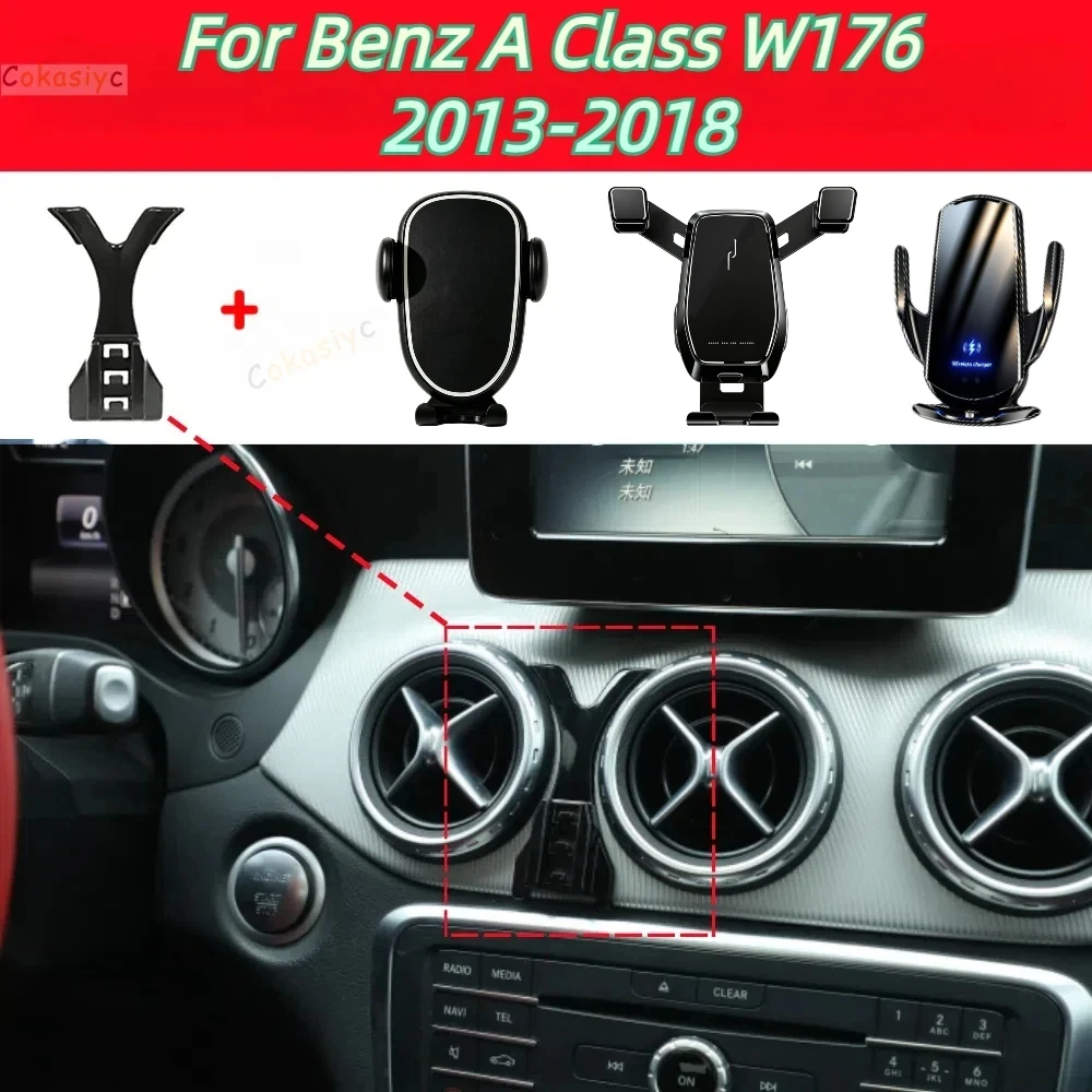 For Mercedes Benz A Class W176 2013-2018 Car Phone Mount Automatic Locking Universal Air Vent Cell Phone Holder Cars Accessories