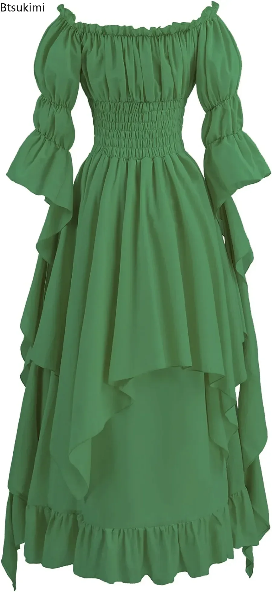 ผู้หญิงยุโรปยุคกลาง Renaissance ชุด Flare Sleeve Princess Queen ชุดคอสเพลย์เครื่องแต่งกาย Carnival Ball Gown COSPLAY เสื้อผ้า