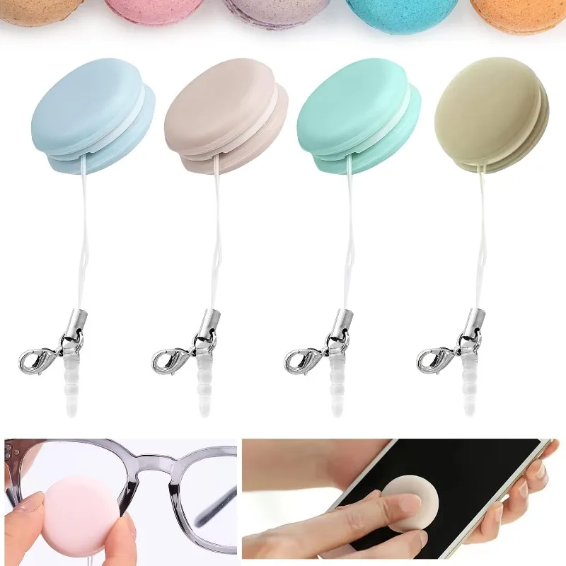 4 Pieces Preserven Cell Phone Cleaner Screen and Eyeglass Brush, Macaron Screen Cleaners