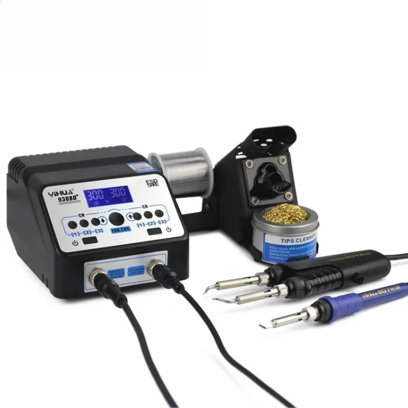 

【Best-selling】YIHUA 938D 110V / 220V EU/US PLUG Soldering Tweezer Repair Rework Station Electric Hot Tweezer for BGA SMD repairi