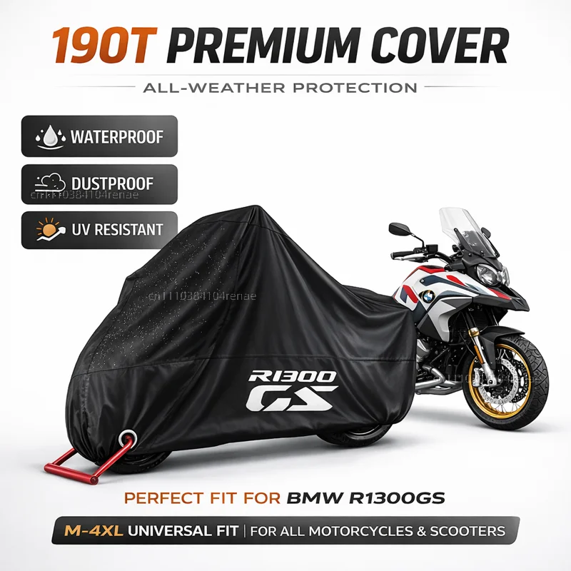 

For BMW R1300GS R1300 GS R 1300GS GS1300 2023 2024 190T Motorcycle Cover Waterproof Dustproof UV Protection All Season
