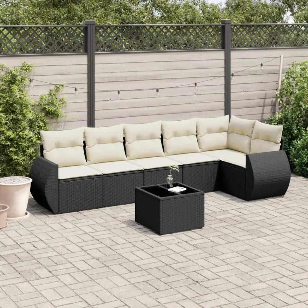 

Elegant Garden Sofa Set in Black and Cream White for Outdoor Relaxation and Comfort