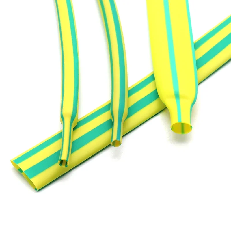 1Meter Yellow Green 2:1 Heat Shrink Tube Dia 1 ~ 50mm Polyolefin 2:1 Shrinkage Cable Sleeve Shrink wrap cable protector Tube