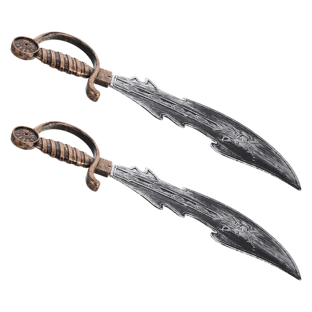 

2pcs Costume Sword Cosplay Plastic Sword Knight Plastic Roman Child Party Decorations Toy Swords Props