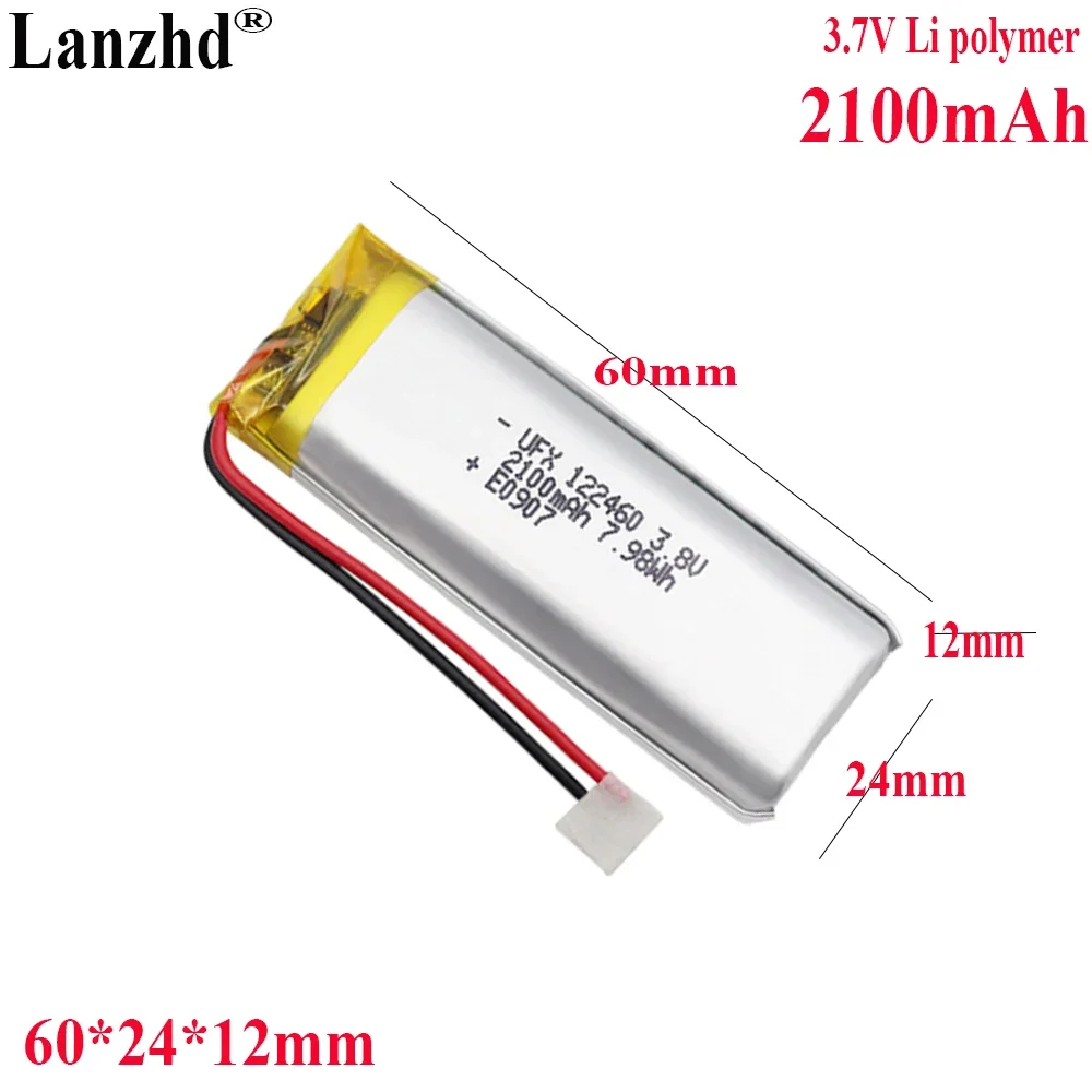 

3.8V Li Lithium Polymer Battery 2100mah For Shaver walkie-talkie Light flashlight Small air pump LED luminaire 122460