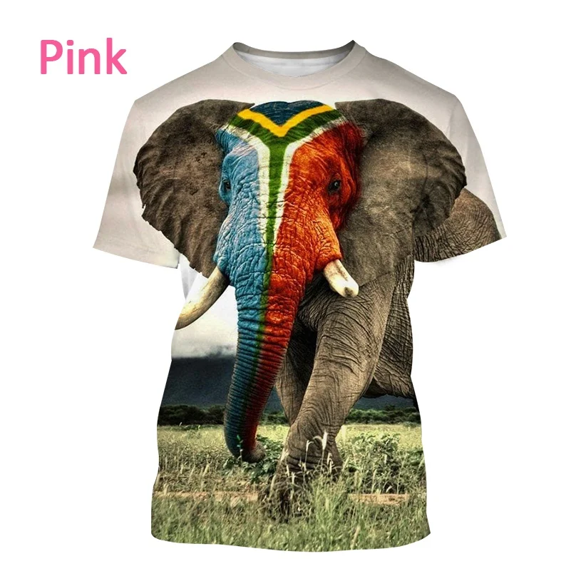 2022 Men and Woman 3D Elephant Print T-shirt Fashion Personality Funny Elephant Pattern Hip-hop Punk T-shirt XS-5XL